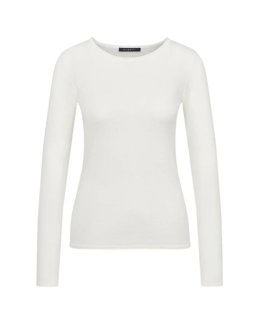 Bugatti Tops ,Katoen Katoenmix Langarm Shirt in het White