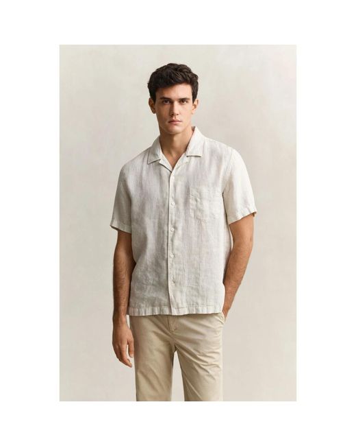 Gant Natural Short Sleeve Shirts for men