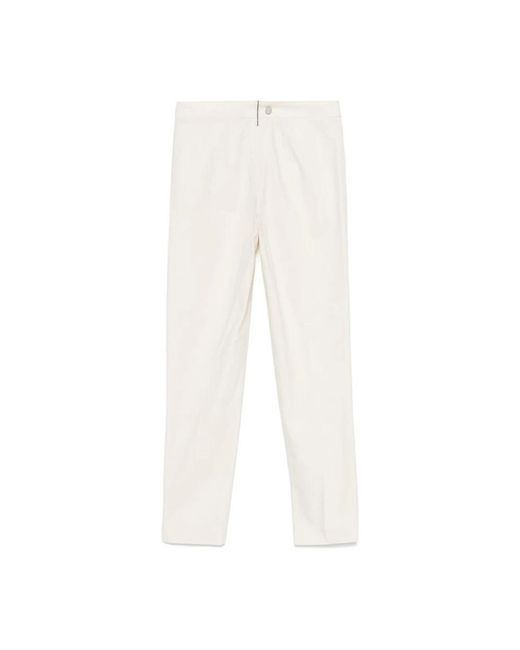 Brunello Cucinelli White Straight Trousers