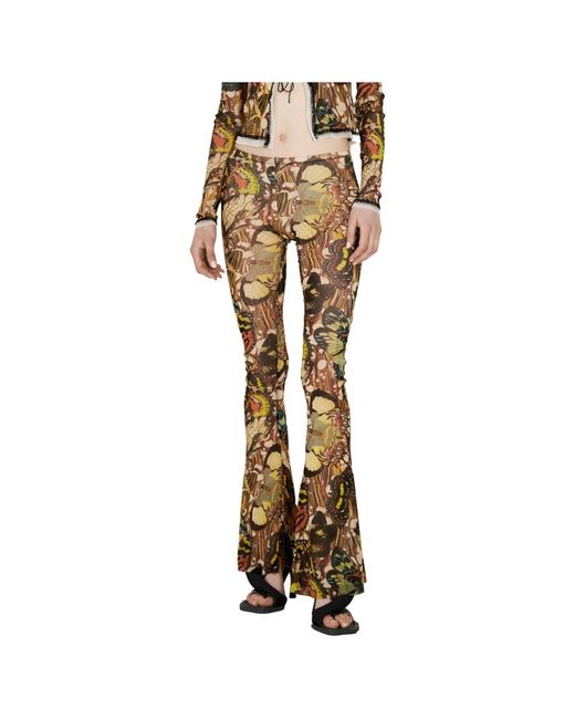 Pantaloni a rete svasati di Jean Paul Gaultier in Metallic