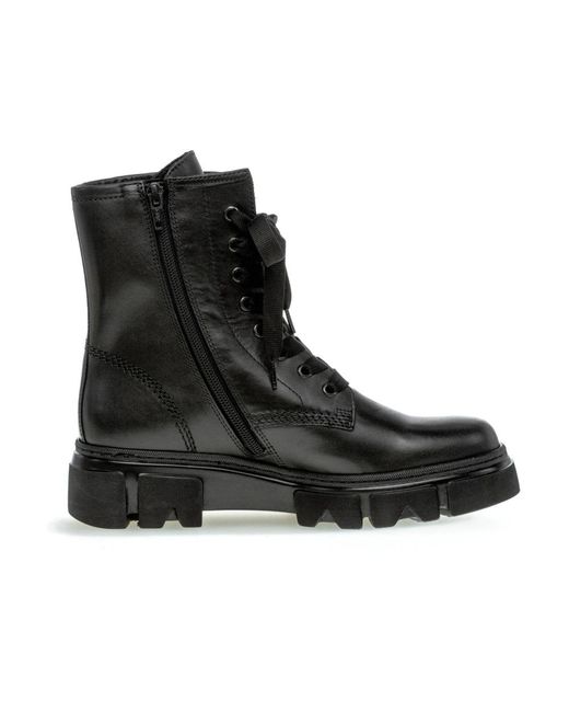 Gabor Black Lace-Up Boots