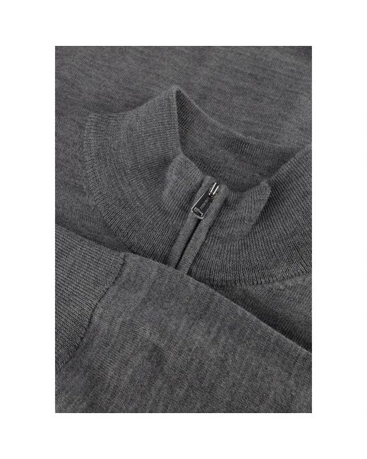 Profuomo Truien & Vesten ,Grijs ,Wol Grijze Half Zip Merino Pullover Sweater in het Gray voor heren