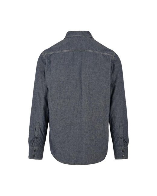 Aspesi Overhemden ,Blauw ,Katoen Double Shirt in het Black voor heren