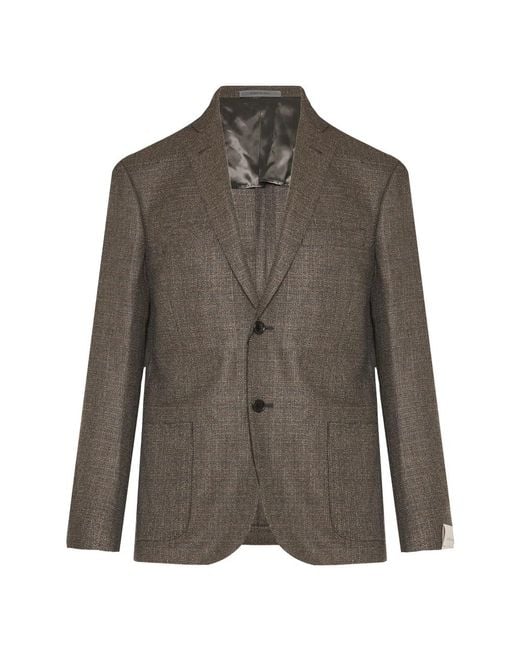 Corneliani Stretch Wollen Jas Met 2 Knopen in het Brown voor heren