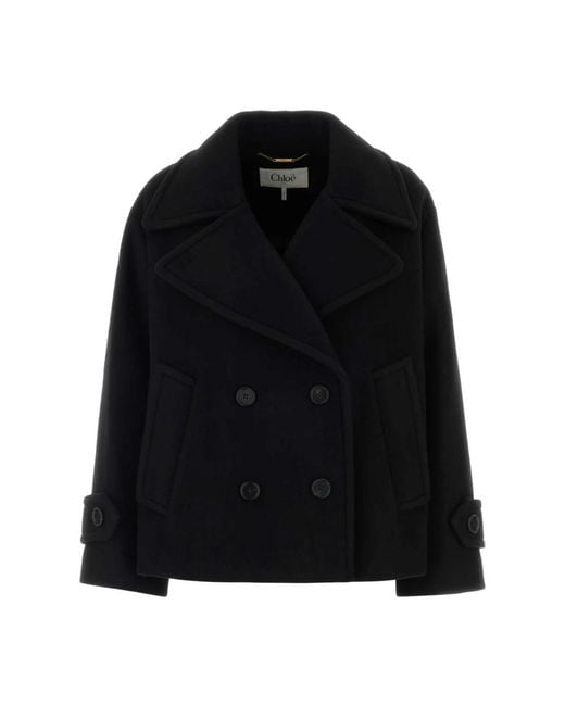 Chloé Black Double-Breasted Coats