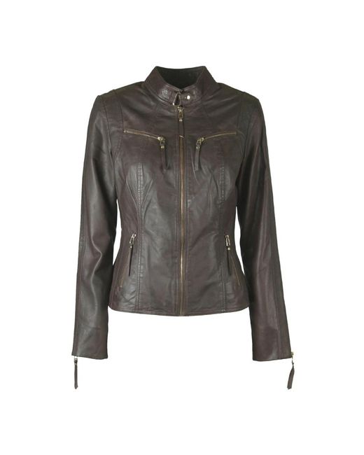 Btfcph Jassen ,Bruin ,Leer Almond Biker Jas in het Black
