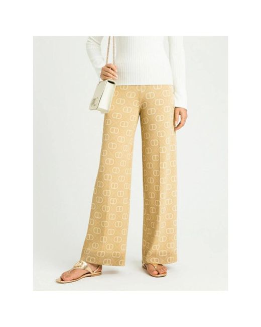 Twinset Yellow Wide Trousers