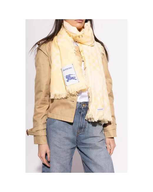 Burberry Yellow Schal Mit Logo-Patch