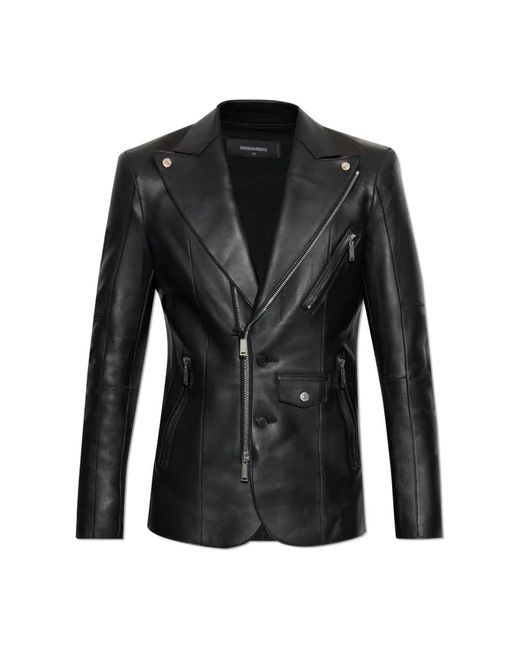 Leather Jackets DSquared² de hombre de color Black
