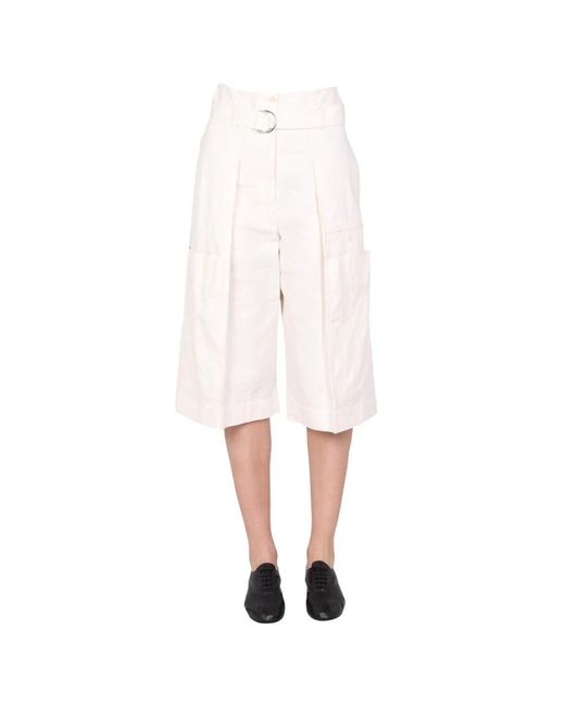 Lemaire White Cropped Trousers