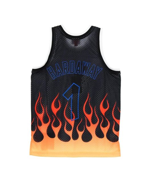 Mitchell & Ness Fitness ,Veelkleurig ,Polyester Nba Swingman Jersey Flames Hardaway 1994-95 in het Blue voor heren