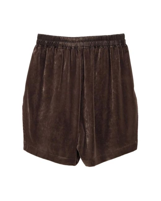 Rick Owens Bruine Velvet Boxers Elastische Taille Shorts in het Brown