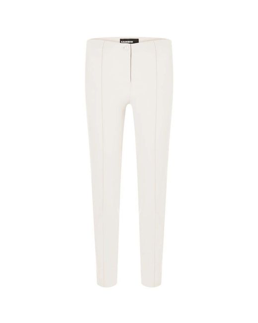 Cambio White Slim-Fit Trousers
