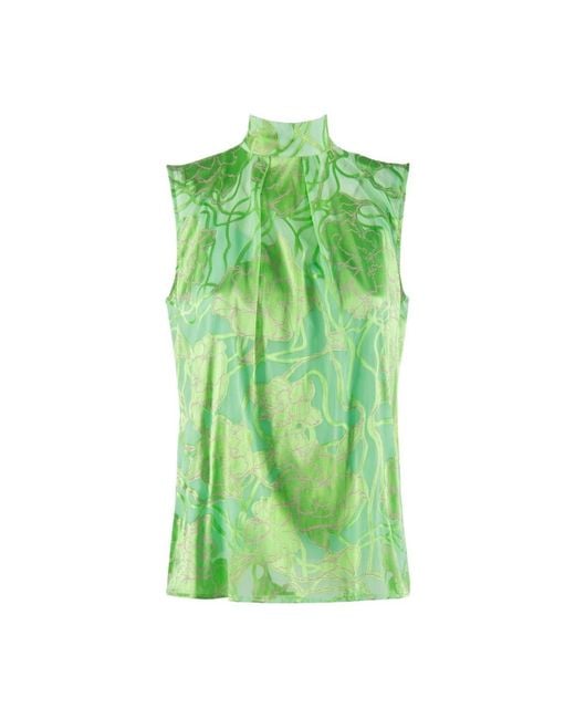 Nenette Green Sleeveless Tops