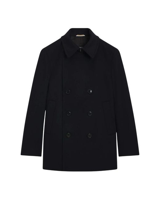 HUGO Blue Double-Breasted Coats for men