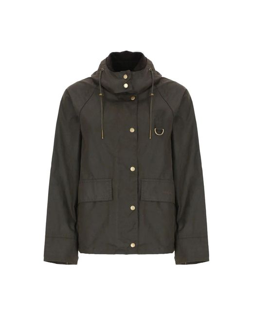 Barbour Black Braune jacke mit cordkragen