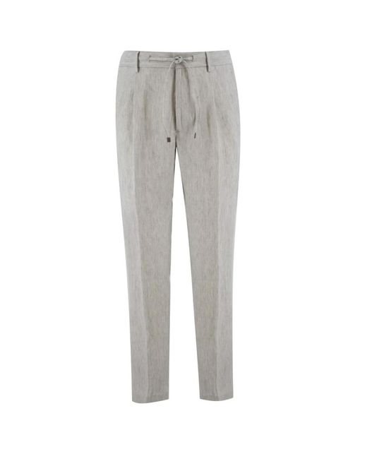 Berwich Gray Straight Trousers for men