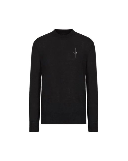ARMANI EXCHANGE Schwarzer Strickpullover Regular Fit in Black für Herren