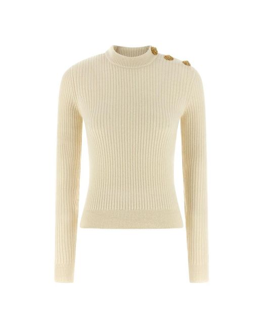 Balmain Natural Gerippter Pullover