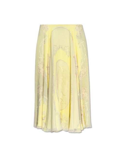Midi Skirts Versace de color Yellow