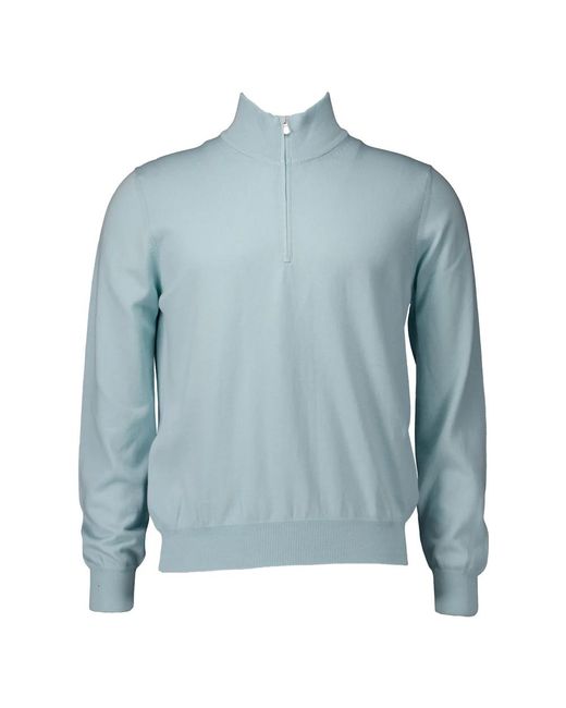 Gran Sasso Blue V-Neck Knitwear for men