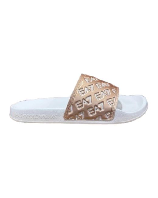 EA7 Schoenen ,Witte Flip Flops & Slippers Voor Vrouwen in het Natural