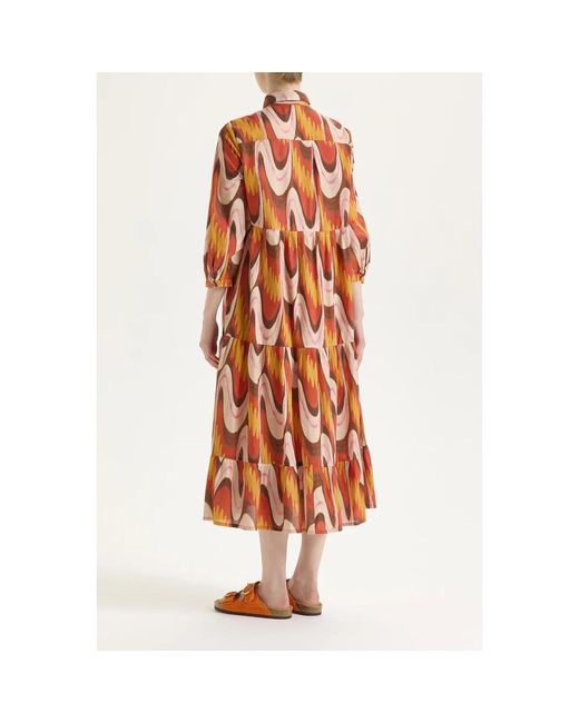 Maliparmi Orange Maxi dresses