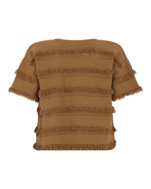 Max Mara Brown Round-Neck Knitwear