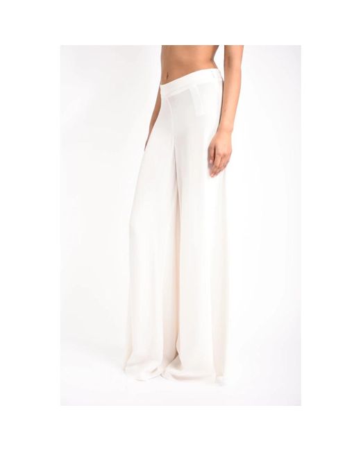 SIMONA CORSELLINI White Wide Trousers