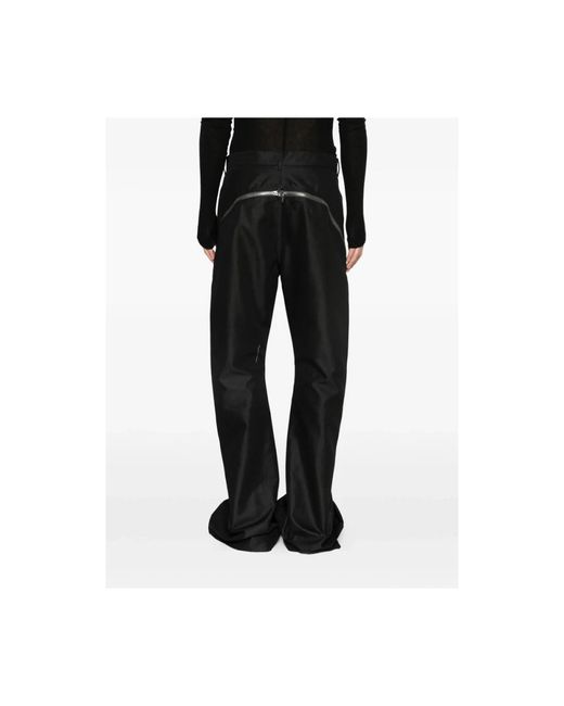 Rick Owens Black Straight Trousers for men