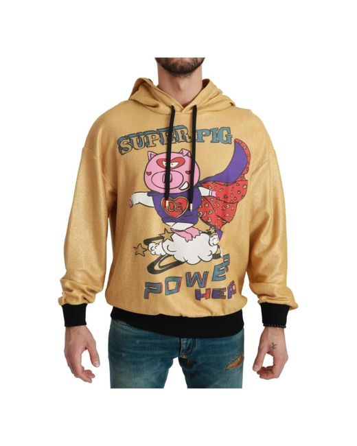 Dolce & Gabbana Yellow Hoodies for men