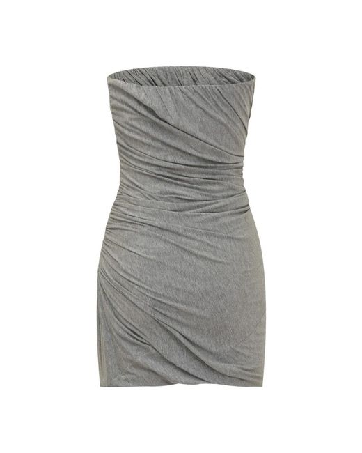 The Attico Gray Short Dresses
