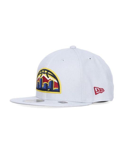 KTZ Accessoires ,Wit ,Polyester Denver Nuggets Platte Klep Pet in het White voor heren