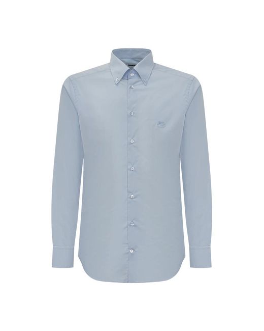 Etro Overhemden ,Blauw ,Katoen Overhemd Met Knoopsluiting in het Blue voor heren