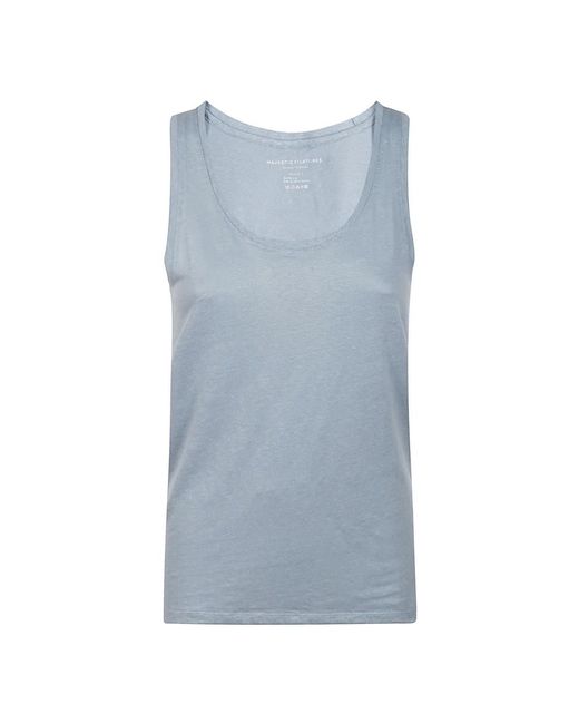 Sleeveless Tops Majestic Filatures de color Blue