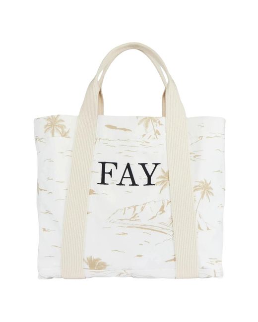 Fay White Tote Bags for men