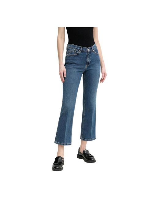 Ouí Medium Waist Cropped Jeans in het Blue