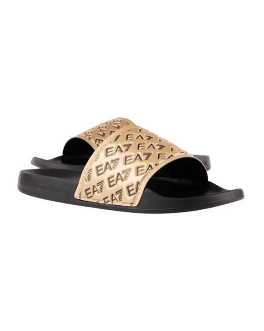 EA7 Brown Sliders for men