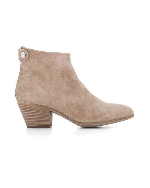 Officine Creative Gray Graue Wildleder Reißverschlussstiefel