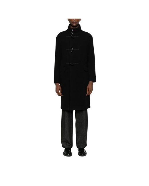 Single-Breasted Coats di Tagliatore in Black da Uomo