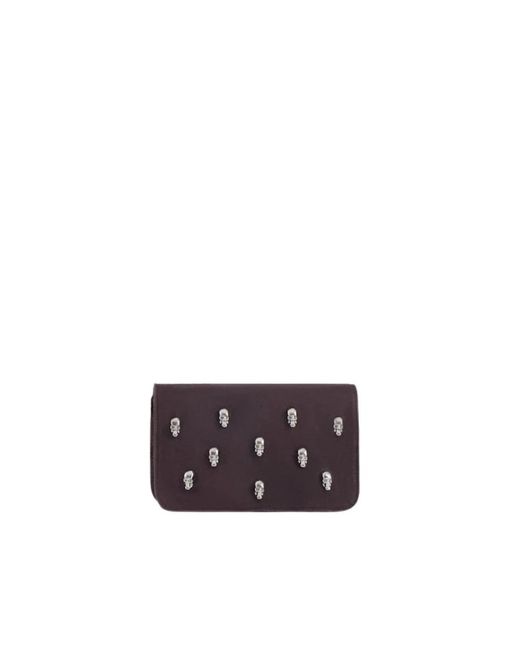 Borsa clutch teschio con teschi in metallo di Malababa in Purple