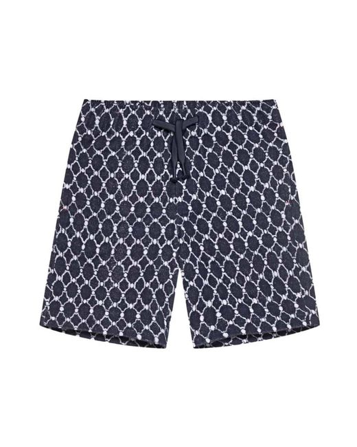 Orlebar Brown Midnight Geo Tile Gebreide Shorts in het Blue voor heren