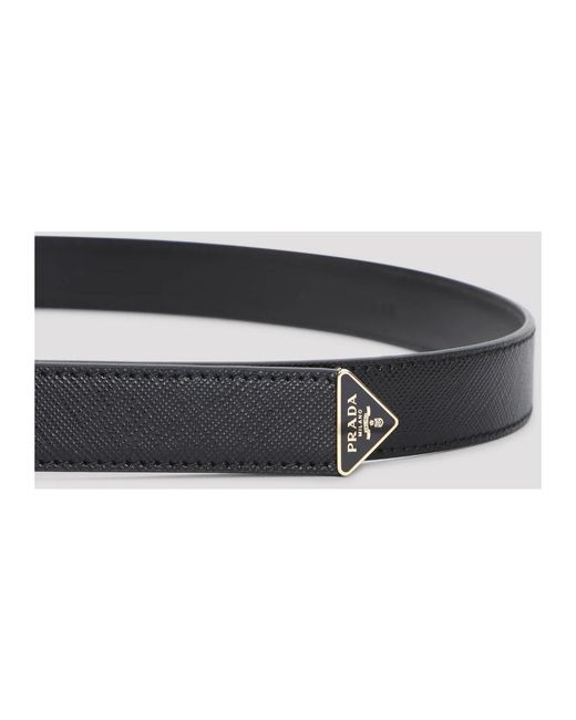 Prada Black Schicker schwarzer ledergürtel