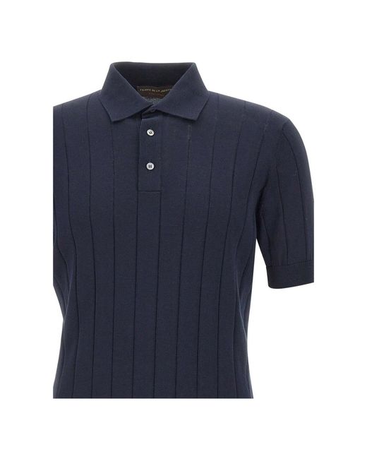 FILIPPO DE LAURENTIIS Blue Polo Shirts for men