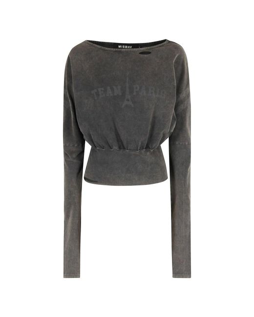 Long Sleeve Tops M I S B H V en coloris Black