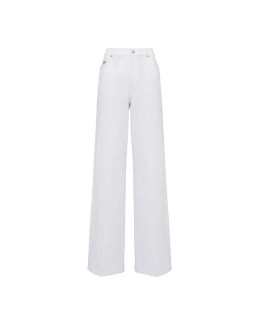 Alexander McQueen White Wide Jeans
