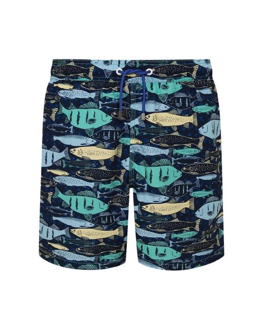 Hackett Mini Fish Zwemshorts in het Blue voor heren