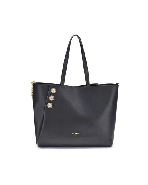 Balmain Black Elegante Emblème Tote Tasche