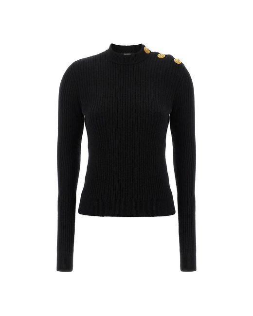 Balmain Geribbelde Trui in het Black