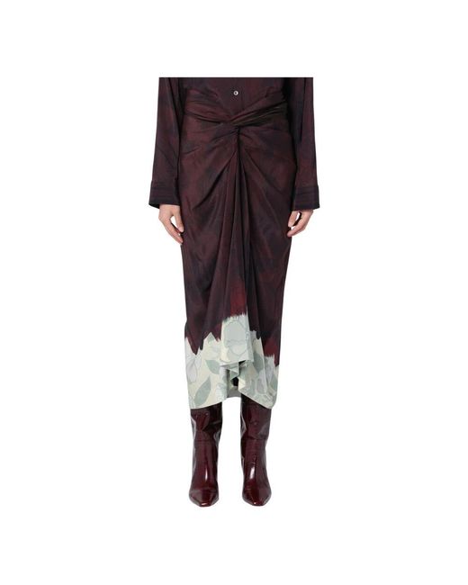 Dries Van Noten Brown Kurzer Bleistiftrock